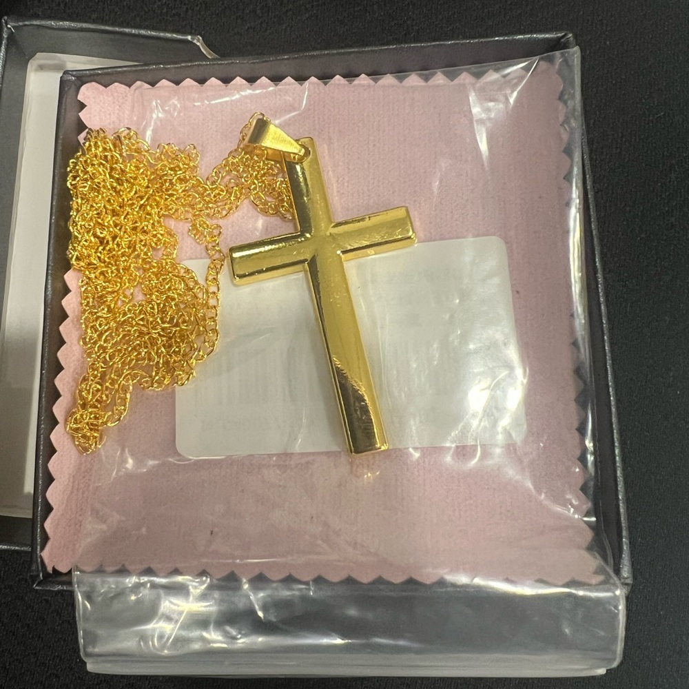 Gold Cross Pendant Necklace